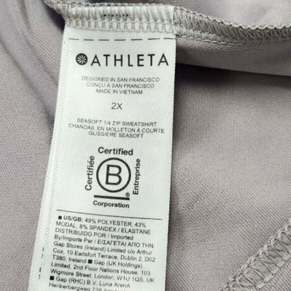 ATHLETA SeaSoft 1/4 Zip Sweatshirt 3X athleisure zip front high neck lavender. - Picture 4 of 9